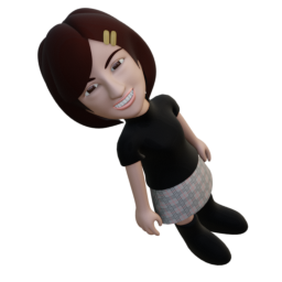 iPad AR - 赤いチェックスカートの女の子